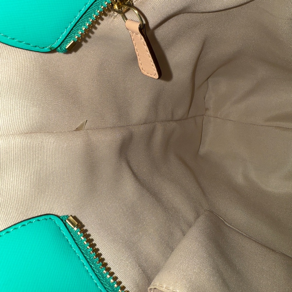 Coach Peyton Zip Top Saffiano Leather Tote Bag in Jade 27349 - Picture 15 of 16